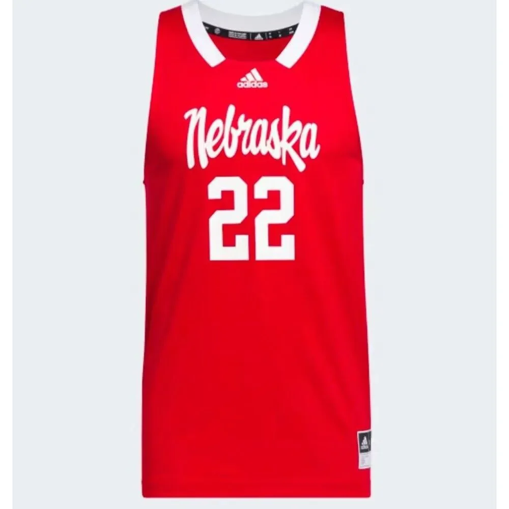Adidas Nebraska Cornhuskers Swingman Basketball‎ Jersey Red HG8874 Men's Size M